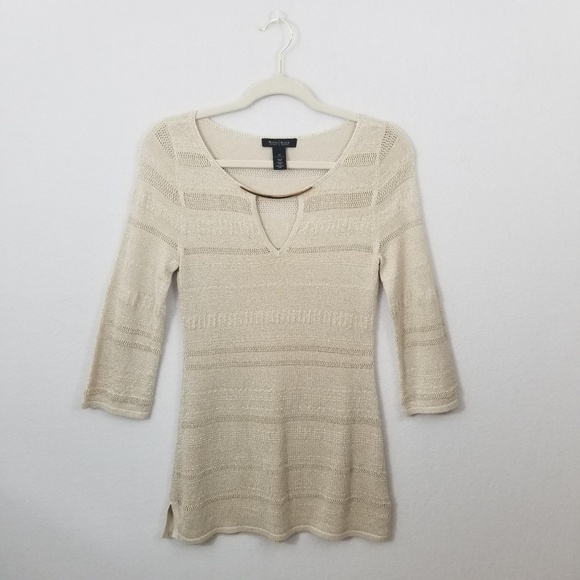 White House Black Market Tops - WHBM Gold Tunic Sweater